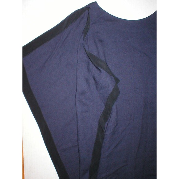 New Womens NWT 40 Italy Vionnet Paris Dress Gown 4 Designer Navy Blue Cupro Silk - Picture 6 of 12